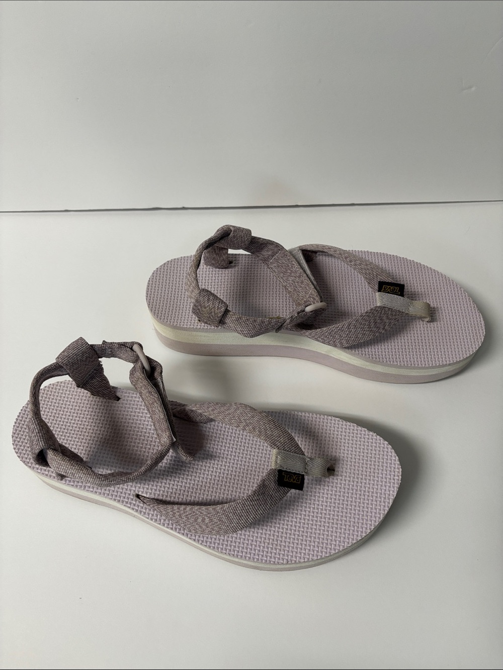 Teva Platform Strappy Sandals – Pale Orchid Purple & White – Good Used Condition - Picture 5 of 12